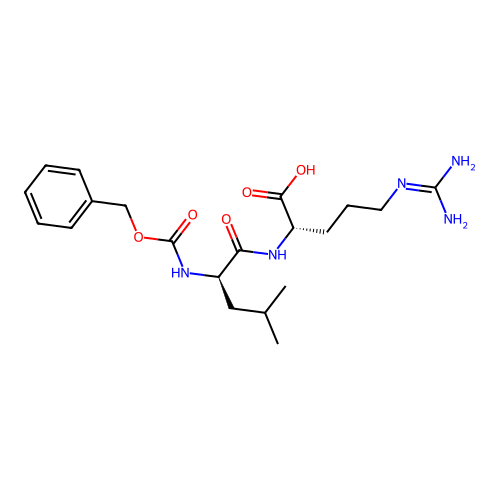 (S)-2-((R)-2-(((benzyloxy)carbonyl)amino)-4-methylpentanamido)-5-guanidinopentanoic acid structure