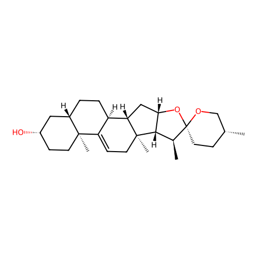 (25R)-5alpha-Spirost-9(11)-en-3beta-ol structure