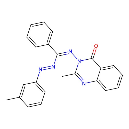 2-Methyl-3-((((3-methylphenyl)azo)phenylmethylene)amino)-4(3H)-quinazolinone structure