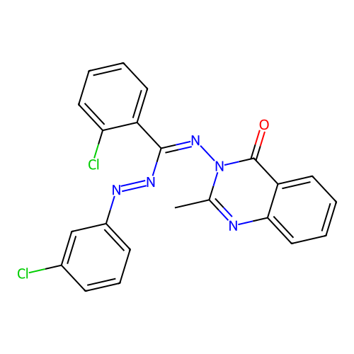3-(((2-Chlorophenyl)((3-chlorophenyl)azo)methylene)amino)-2-methyl-4(3H)-quinazolinone structure