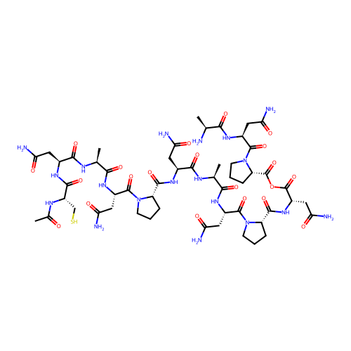 Acetylcysteine(asparaginyl-alanyl-asparaginyl-proline)3 structure