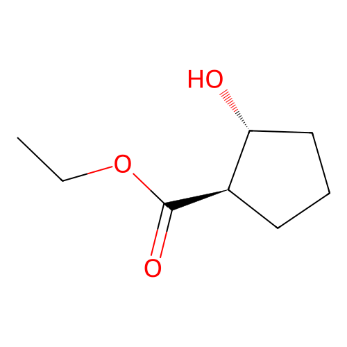 2-Hydroxy-cyclopentanecarboxylic acid ethyl ester, trans structure