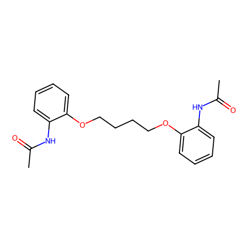 N-(2-{4-[2-(acetylamino)phenoxy]butoxy}phenyl)acetamide structure