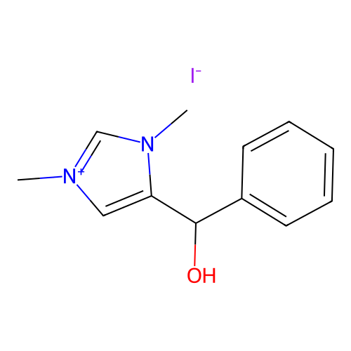 5-[hydroxy(phenyl)methyl]-1,3-dimethyl-1H-imidazol-3-ium structure