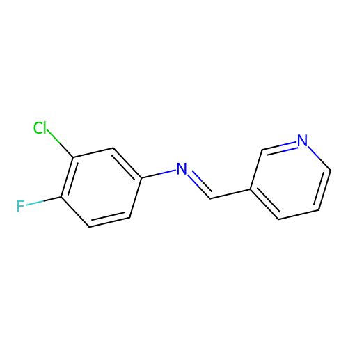 N-(3-chloro-4-fluorophenyl)-1-pyridin-3-ylmethanimine structure