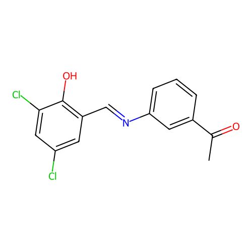 1-{3-[(3,5-Dichloro-2-hydroxybenzylidene)amino]phenyl}ethanone structure