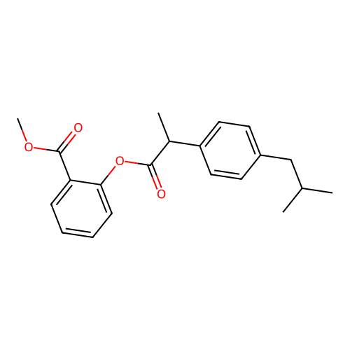 Methyl 2-{[2-(4-isobutylphenyl)propanoyl]oxy}benzoate structure
