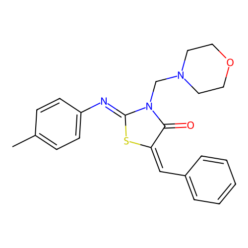 2-((4-Methylphenyl)imino)-3-(4-morpholinylmethyl)-5-(phenylmethylene)-4-thiazolidinone structure