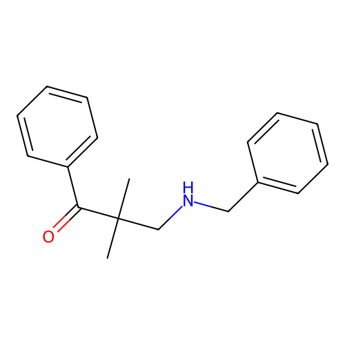 2,2-Dimethyl-3-(N-benzylamino)-1-phenyl-propan-1-one structure