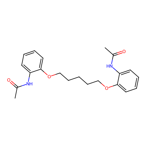 N-[2-({5-[2-(acetylamino)phenoxy]pentyl}oxy)phenyl]acetamide structure