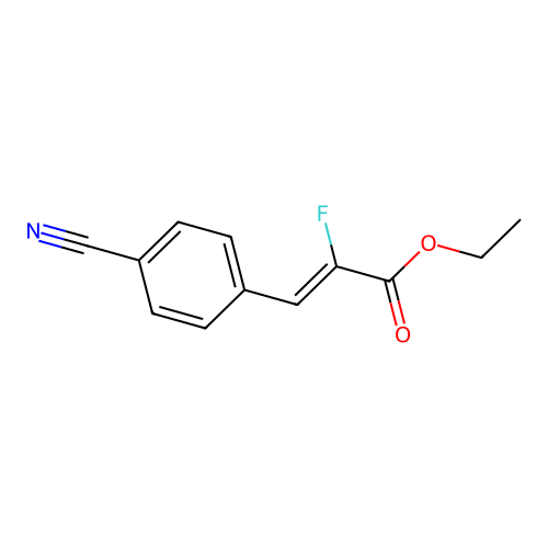 Ethyl alpha-fluoro-4-cyano-cinnamate structure