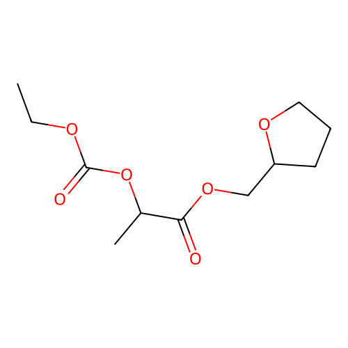 2-Ethoxycarbonyloxy-propionic acid tetrahydrofurfuryl ester structure
