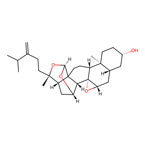 (3beta,5alpha,7beta,15beta,18S)-7,8:15,18:18,20-Triepoxyergost-24(28)-en-3-ol structure