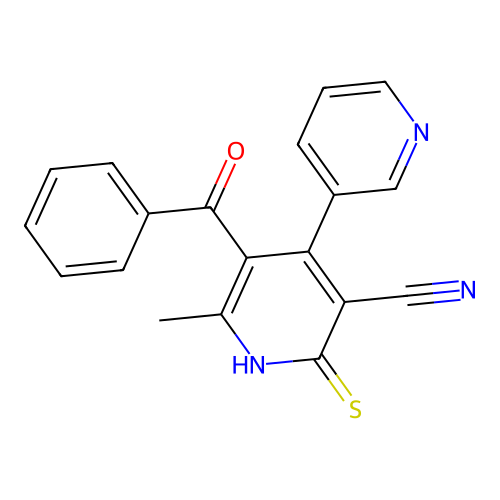5'-Benzoyl-6'-methyl-2'-thioxo-1',2'-dihydro-[3,4'-bipyridine]-3'-carbonitrile structure