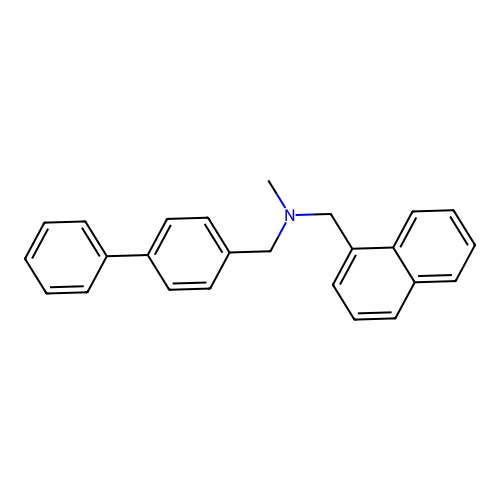 Methyl(naphthylmethyl)[(4-phenylphenyl)methyl]amine structure