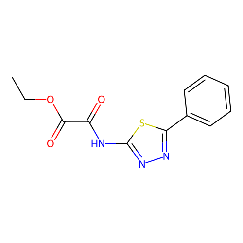 Ethyl 2-oxo-2-[(5-phenyl-1,3,4-thiadiazol-2-yl)amino]acetate structure