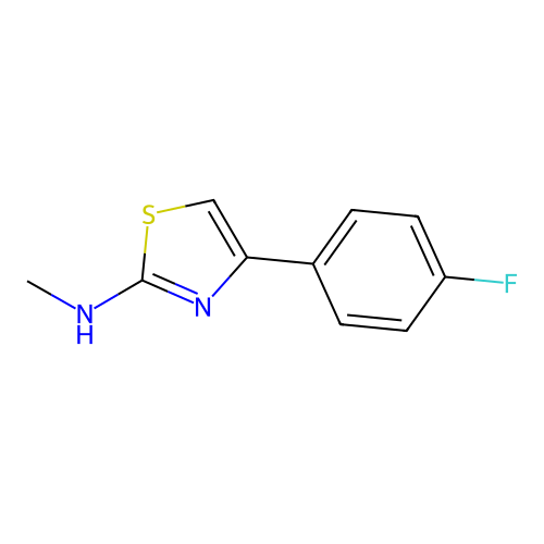 4-(4-fluorophenyl)-N-methyl-1,3-thiazol-2-amine structure