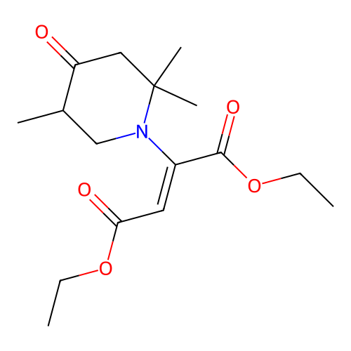 (2,2,5-Trimethyl-4-oxo-1-piperidyl)maleic acid diethyl ester structure