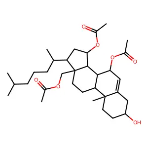 Cholest-5-ene-3alpha,7beta,15beta,18-tetrol-7,15,18-triacetate structure