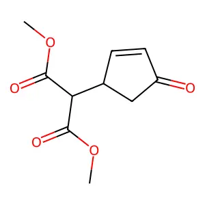 Propanedioic acid, (4-oxo-2-cyclopenten-1-yl)-, dimethyl ester structure