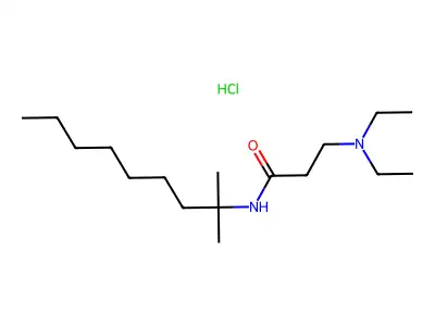 Propionamide, 3-(diethylamino)-N-(1,1-dimethyloctyl)-, hydrochloride structure