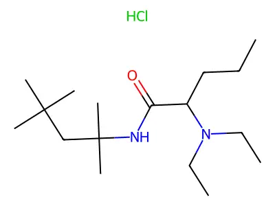 Valeramide, 2-(diethylamino)-N-(1,1,3,3-tetramethylbutyl)-, hydrochloride structure