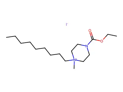 Piperazinium, 4-carboxy-1-methyl-1-nonyl-, iodide, ethyl ester structure