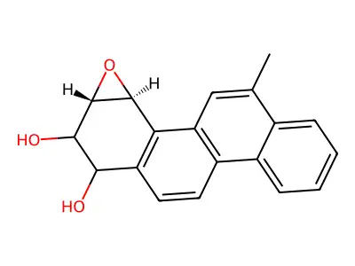 anti-trans-1,2,3,4-Tetrahydro-6-methylchrysene-1,2-diol-3,4-epoxide structure