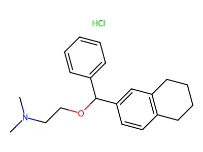 beta-Dimethylaminoethyl alpha-(beta-tetralyl)benzyl ether hydrochloride structure