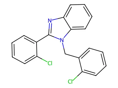 1H-Benzimidazole, 2-(2-chlorophenyl)-1-[(2-chlorophenyl)methyl]- structure