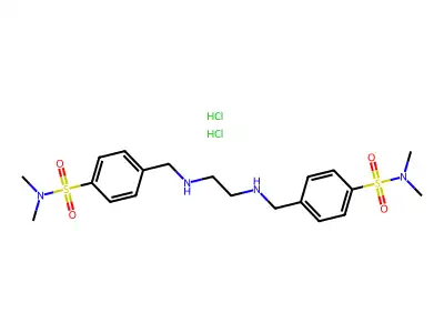 p-Toluenesulfonamide, alpha,alpha'-(ethylenediimino)bis(N,N-dimethyl-, dihydrochloride structure