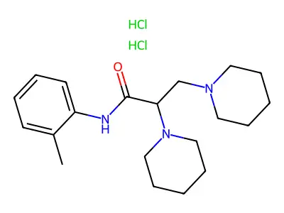 o-Propionotoluidide, 2,3-dipiperidino-, dihydrochloride structure