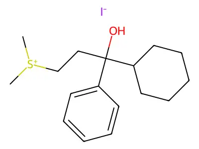 (3-Cyclohexyl-3-hydroxy-3-phenylpropyl)(dimethyl)sulfanium iodide structure