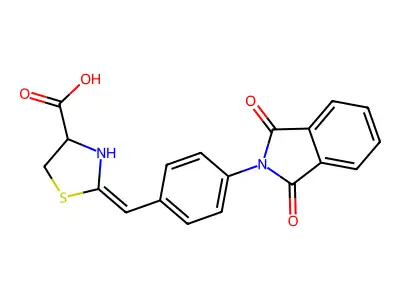 2-[[4-(1,3-dioxoisoindol-2-yl)phenyl]methylidene]-1,3-thiazolidine-4-carboxylic Acid structure