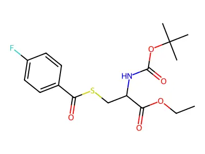 Ethyl 2-[(tert-butoxycarbonyl)amino]-3-[(4-fluorobenzoyl)sulfanyl]propanoate structure