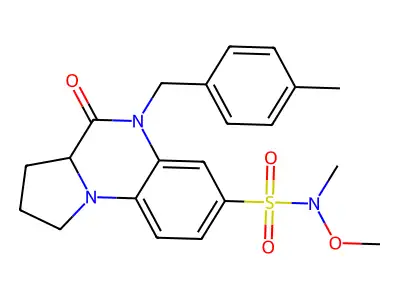N-methoxy-N-methyl-5-(4-methylbenzyl)-4-oxo-1,2,3,3a,4,5-hexahydropyrrolo[1,2-a]quinoxaline-7-sulfonamide structure