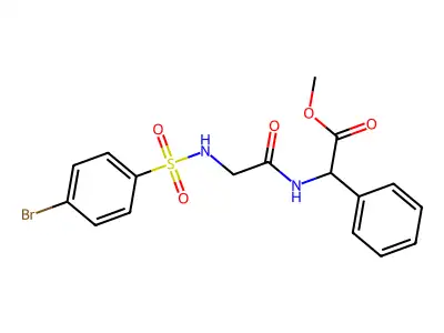 Methyl 2-[(2-{[(4-bromophenyl)sulfonyl]amino}acetyl)amino]-2-phenylacetate structure