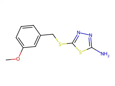 5-((3-Methoxybenzyl)sulfanyl)-1,3,4-thiadiazol-2-amine structure