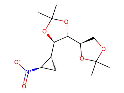 1,2-Dideoxy-3,4,5,6-di-O-isopropylidene-1,2-C-methylene-1-nitromannitol structure
