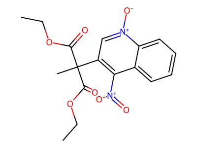Diethyl 2-methyl-2-(4-nitro-1-oxidoquinolin-1-ium-3-yl)propanedioate structure