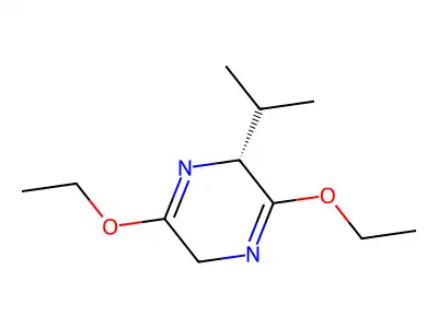 (2R)-3,6-diethoxy-2-(propan-2-yl)-2,5-dihydropyrazine structure