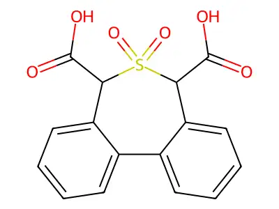 Dibenzo(c,e)thiepin-5,7-dicarboxylic acid, 5,7-dihydro-, 6,6-dioxide structure