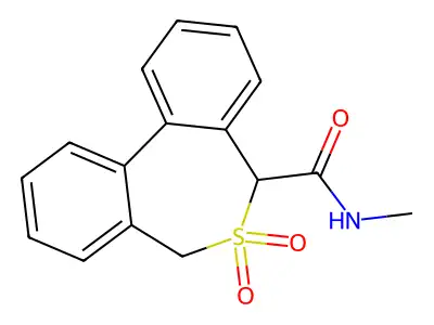 Dibenzo(c,e)thiepin-5-carboxamide, 5,7-dihydro-N-methyl-, 6,6-dioxide structure