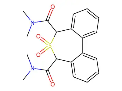 N,N,N',N'-Tetramethyl-6,6-dioxido-5,7-dihydrodibenzo(c,e)thiepin-5,7-dicarboxamide structure