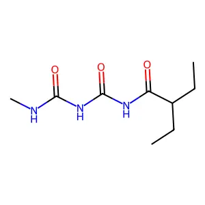 Butanamide, 2-ethyl-N-[[[(methylamino)carbonyl]amino]carbonyl]- structure
