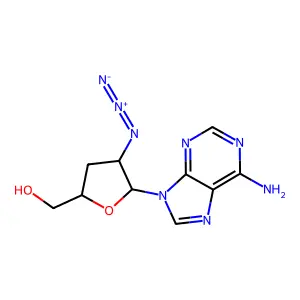 9-(2-Azido-2,3-dideoxy-beta-D-erythro-pentofuranosyl)adenine structure