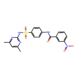 N-(4-{[(4,6-dimethyl-2-pyrimidinyl)amino]sulfonyl}phenyl)-3-nitrobenzamide structure