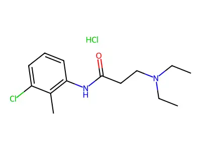 o-Propionotoluidide, 3'-chloro-3-diethylamino-, hydrochloride structure