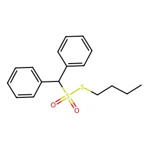 S-butyl diphenylmethanesulfonothioate structure