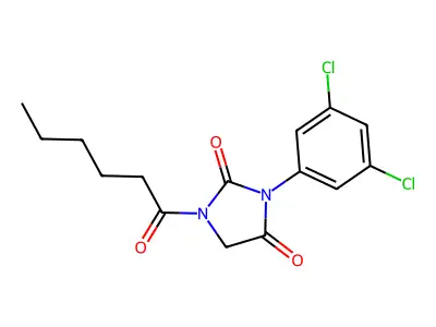 3-(3,5-Dichlorophenyl)-1-hexanoylimidazolidine-2,4-dione structure